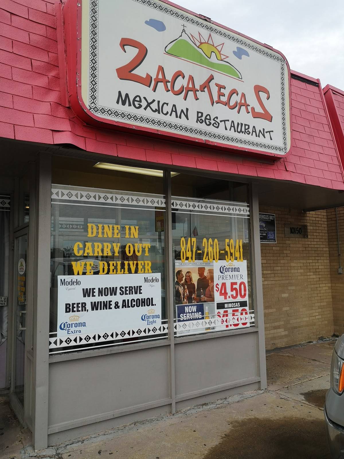 Menu at Zacatecas Mexican Restaurant, Franklin Park, Grand Ave