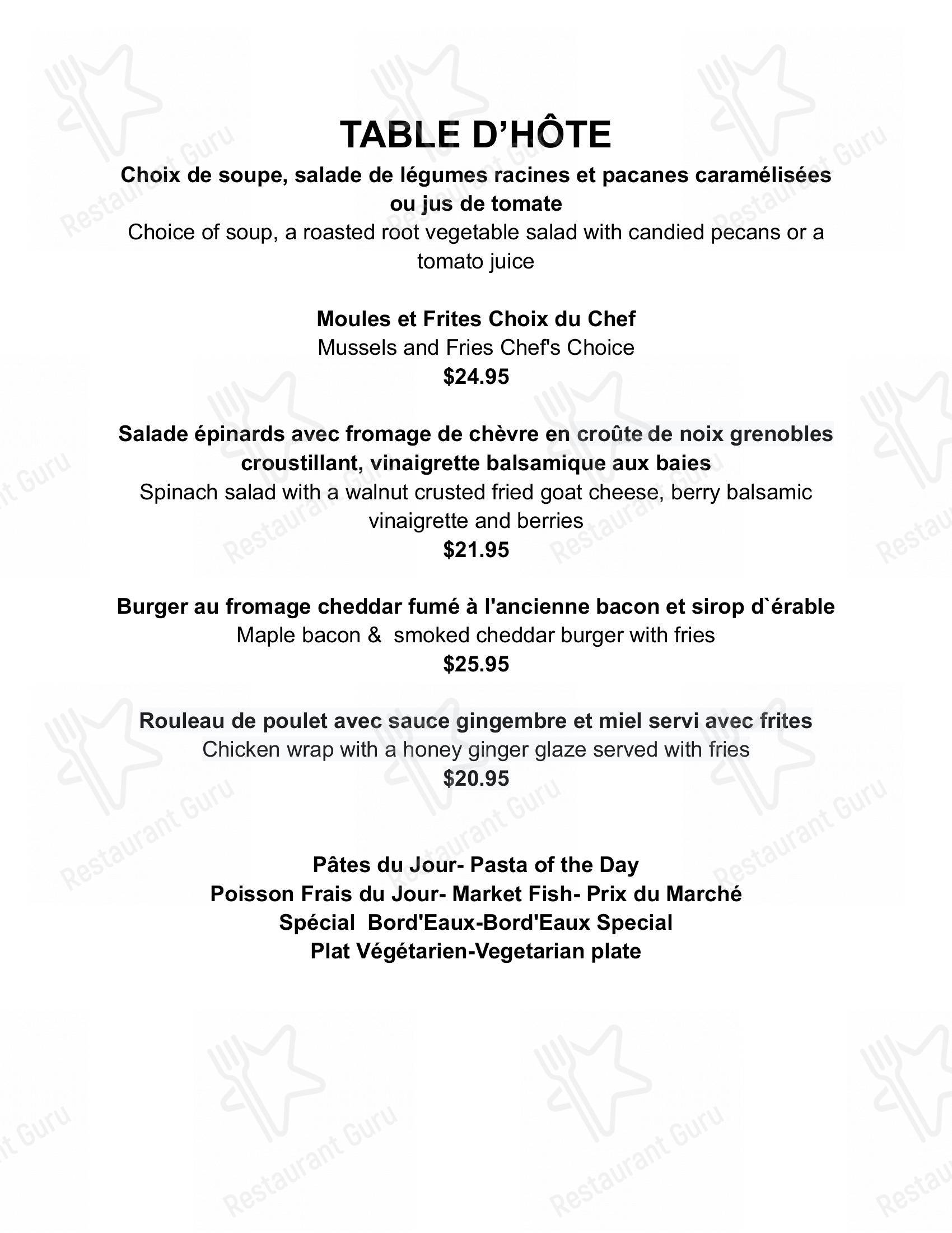 Menu at Delos Resto -Bar, Sainte-Anne-de-Bellevue