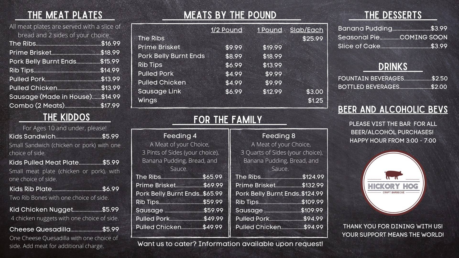 Menu at Hickory Hog BBQ, Lucedale