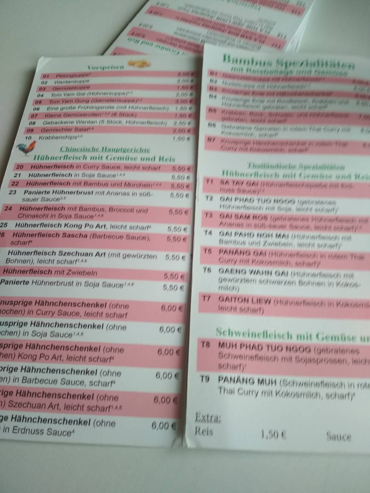 Speisekarte von Asia Imbiss Bambus fast Food, BietigheimBissingen