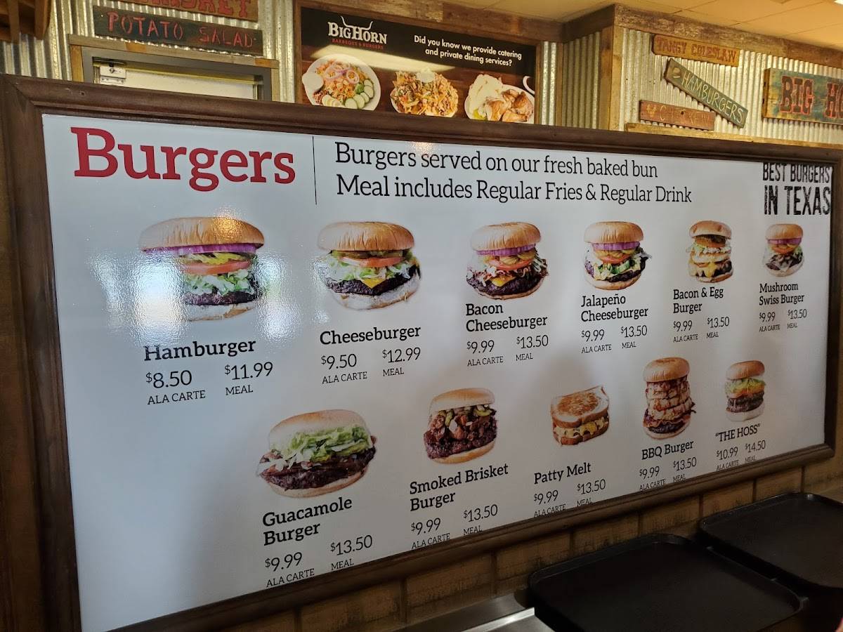Menu at Big Horn BBQ, Pearland