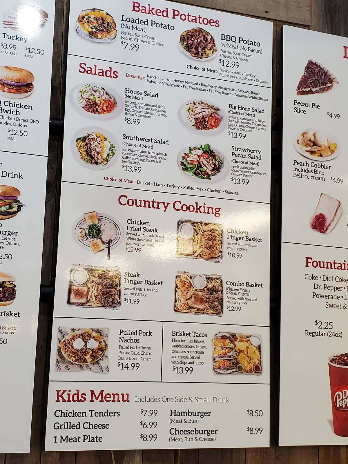 Menu at Big Horn BBQ, Pearland