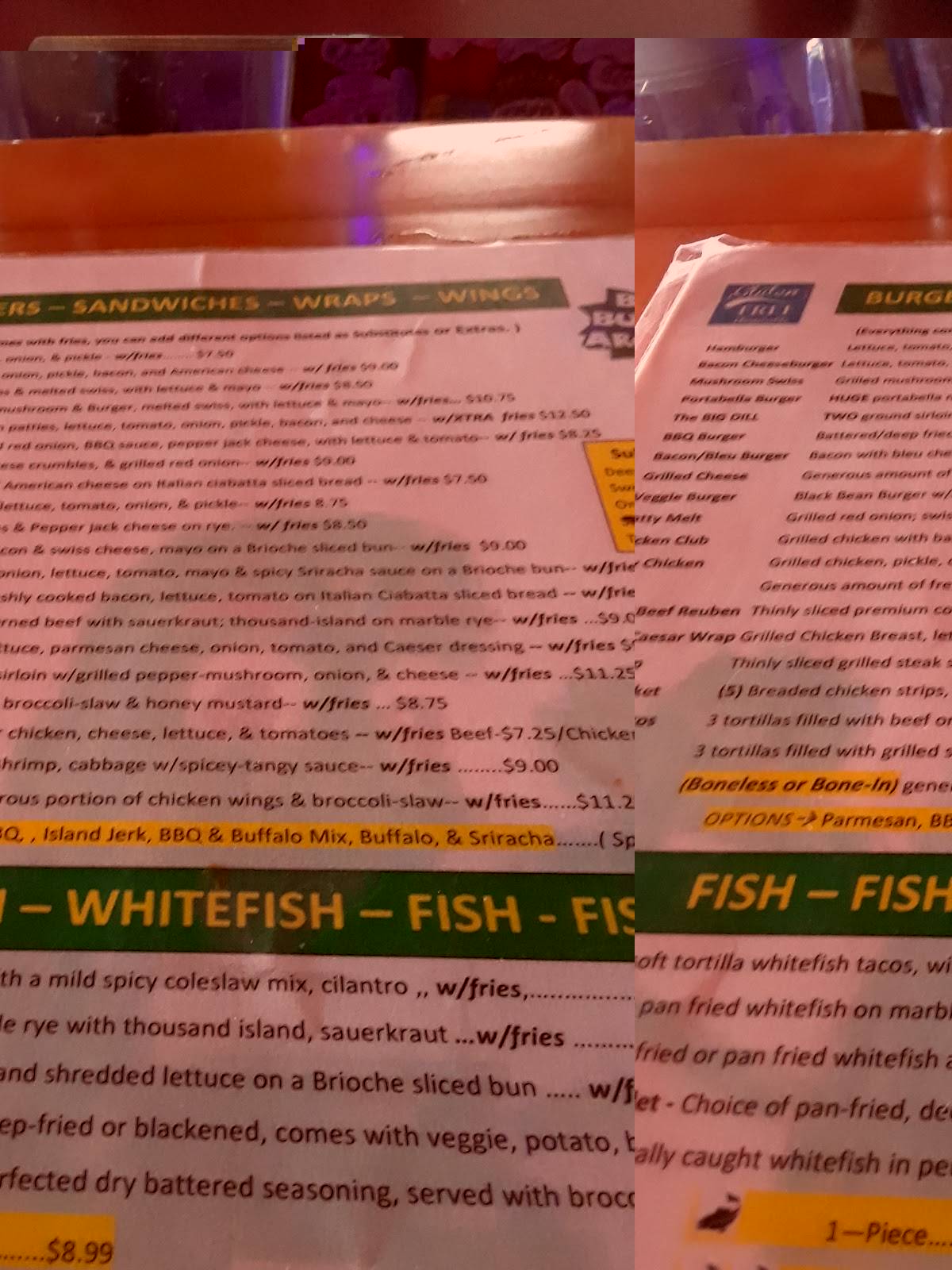 Menu at Pickles pub & bar, Brimley, W Lakeshore Dr