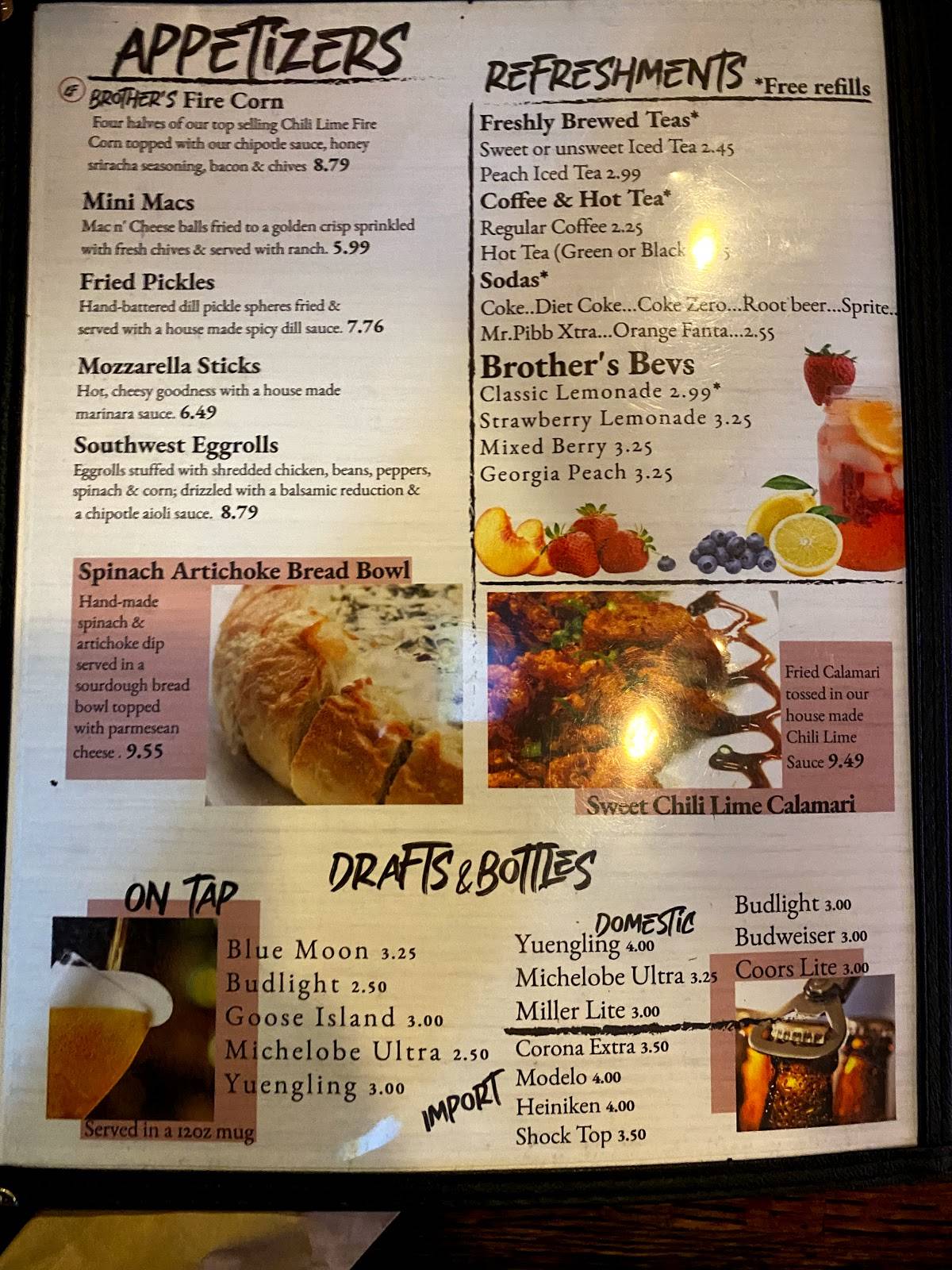 Menu at Brother's Bar & Steakhouse, Villa Rica