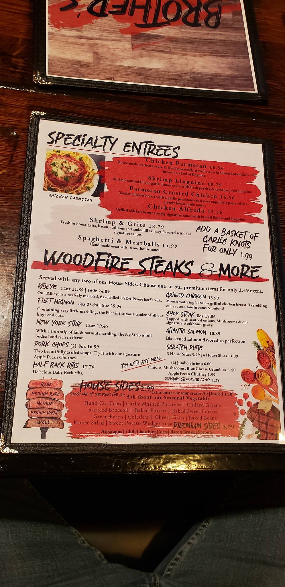 Menu at Brother's Bar & Steakhouse, Villa Rica