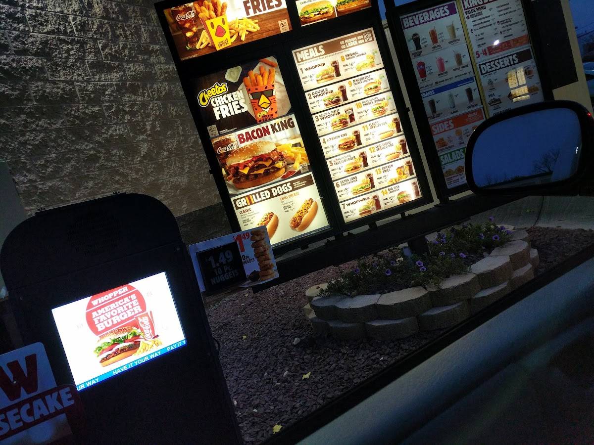 Menu at Burger King fast food, Rochester, Ridgeway Ave