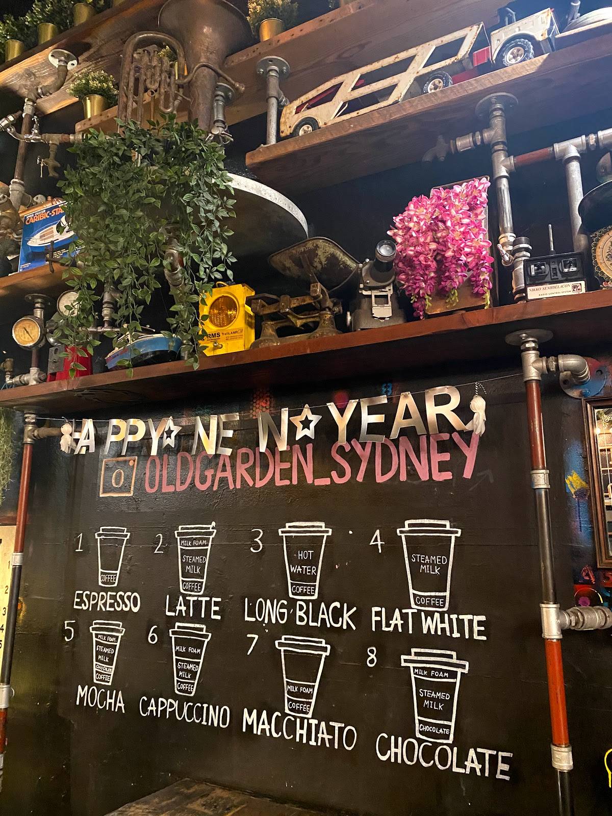Menu at Bean Sisters Cafe, Sydney