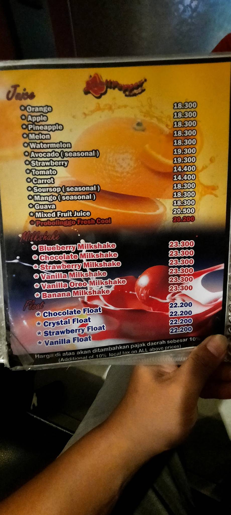 Menu at Cafe D'Bell Pepper, Probolinggo