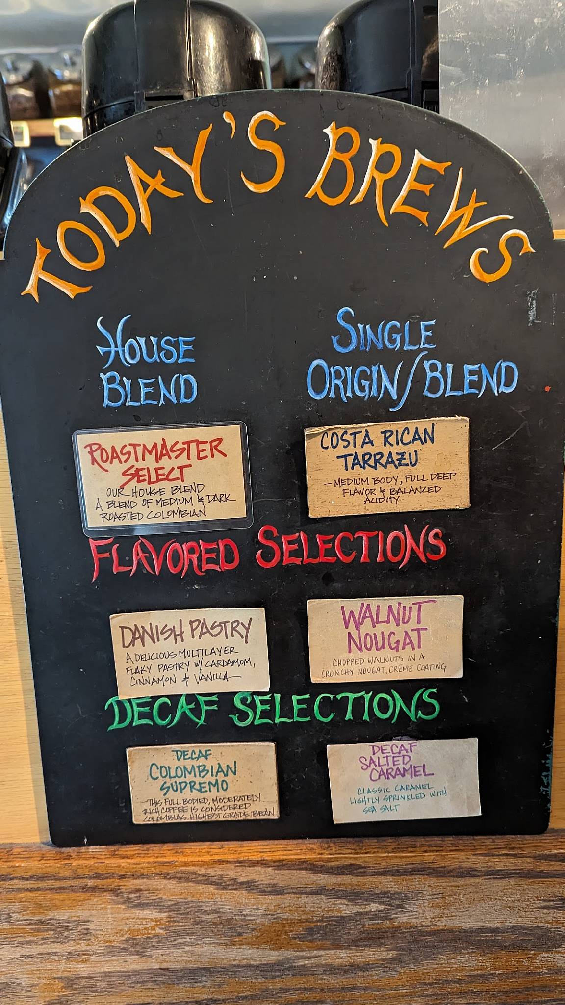 Menu at Orange Cat Coffee Co cafe, Lewiston
