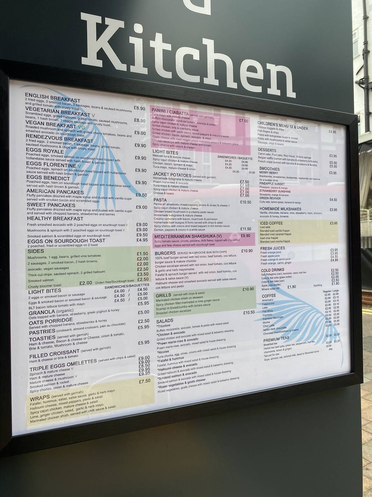Menu at Rendezvous Caffe cafe, Beckenham