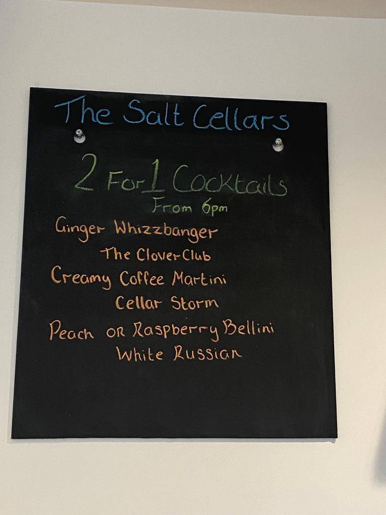 Menu at The Salt Cellars Café Budleigh Salterton cafe, Budleigh Salterton