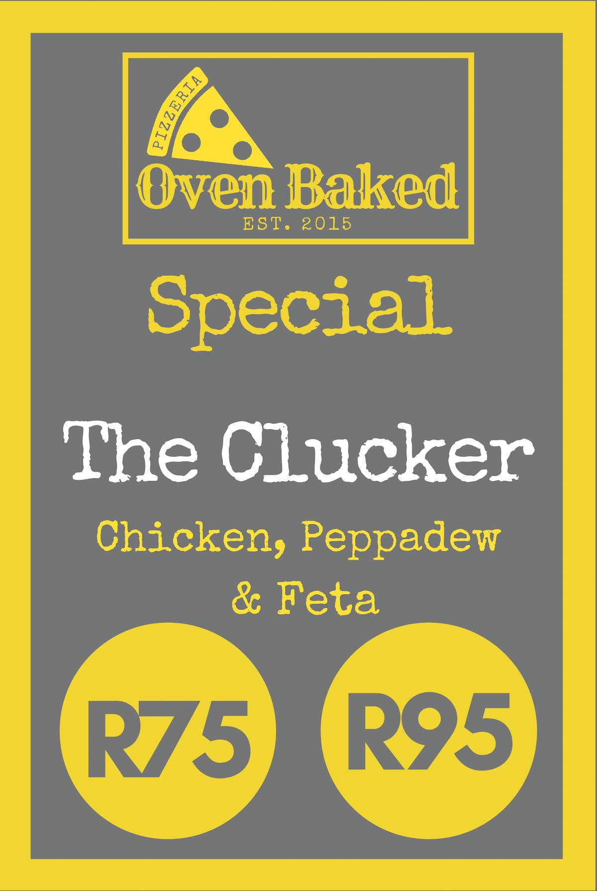 Menu at Oven Baked, Fish Hoek restaurant, Cape Town, 146b Main Rd