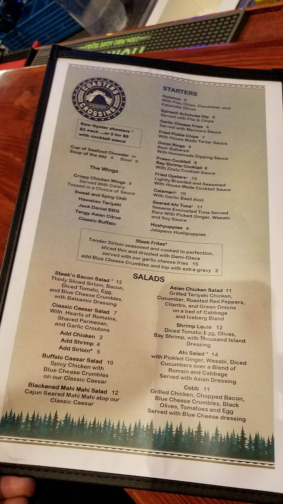 Menu at Coasters Crossing pub & bar, Oregon City