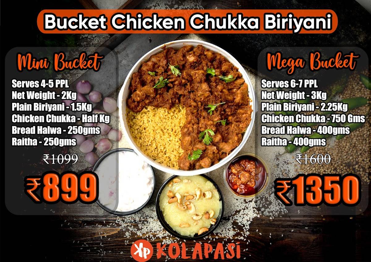 Menu at Kolapasi (Peelamedu), Coimbatore, NR Complex