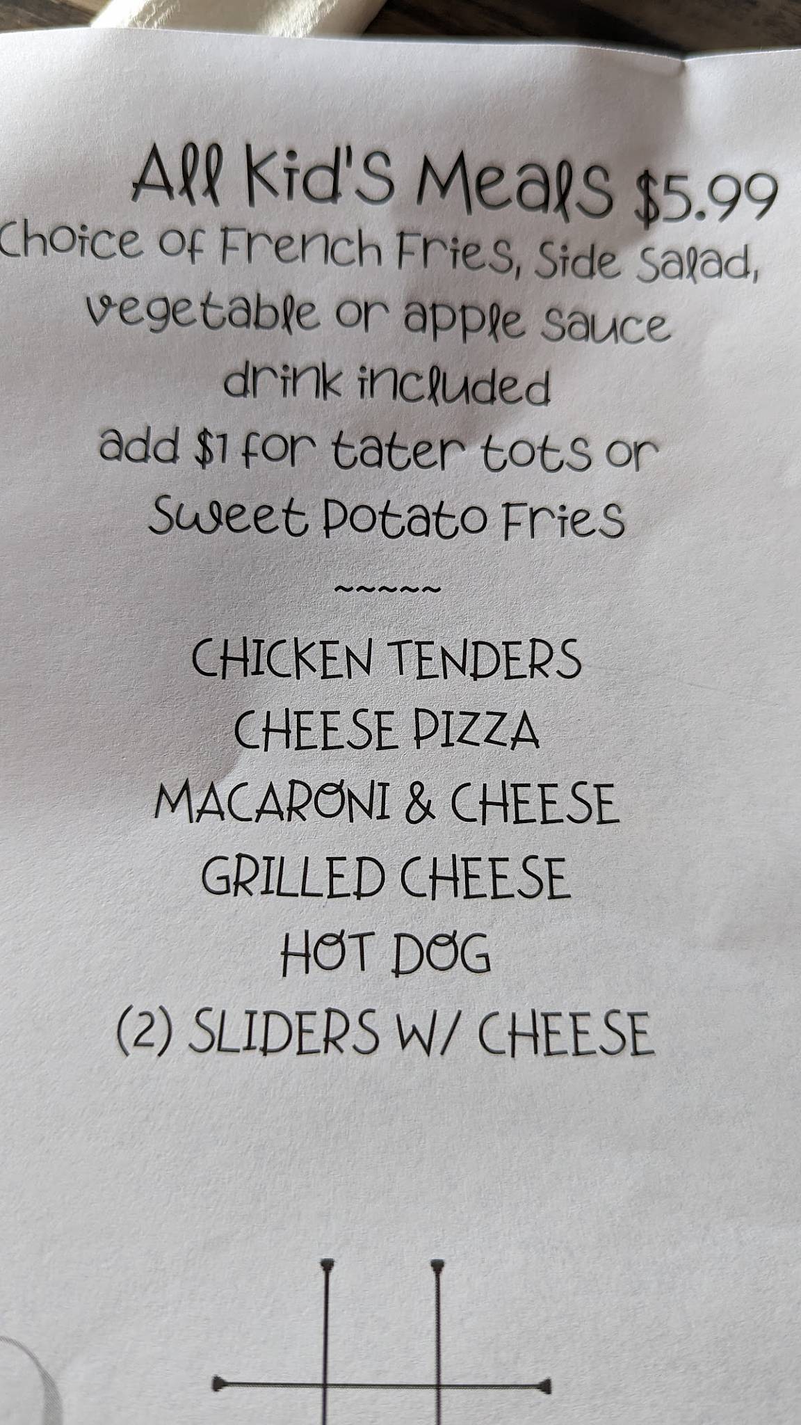 Menu at Copper Penny Grill restaurant, Rhodhiss