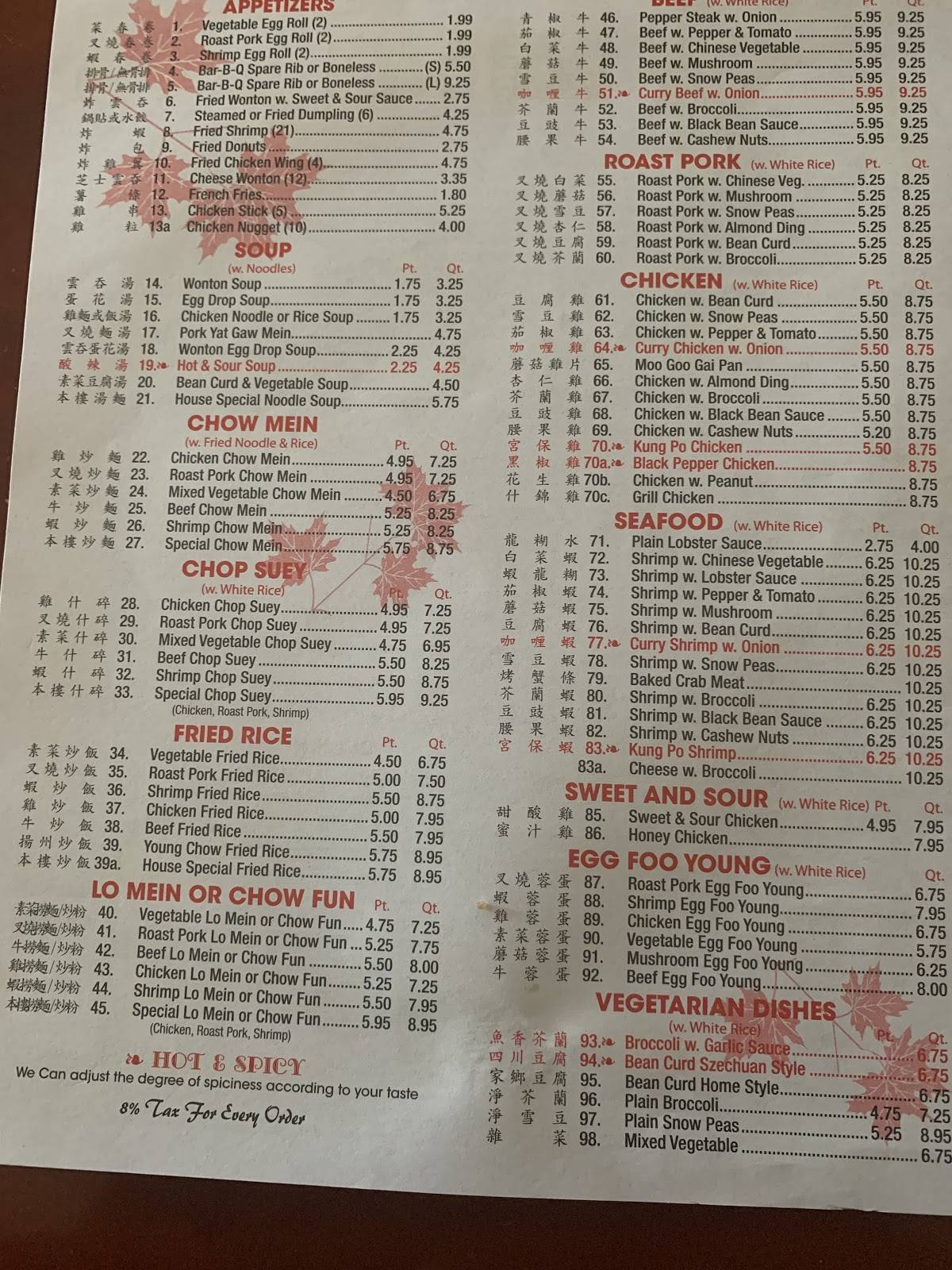 Menu at Cortland Buffet Inc restaurant, Cortland, NY281