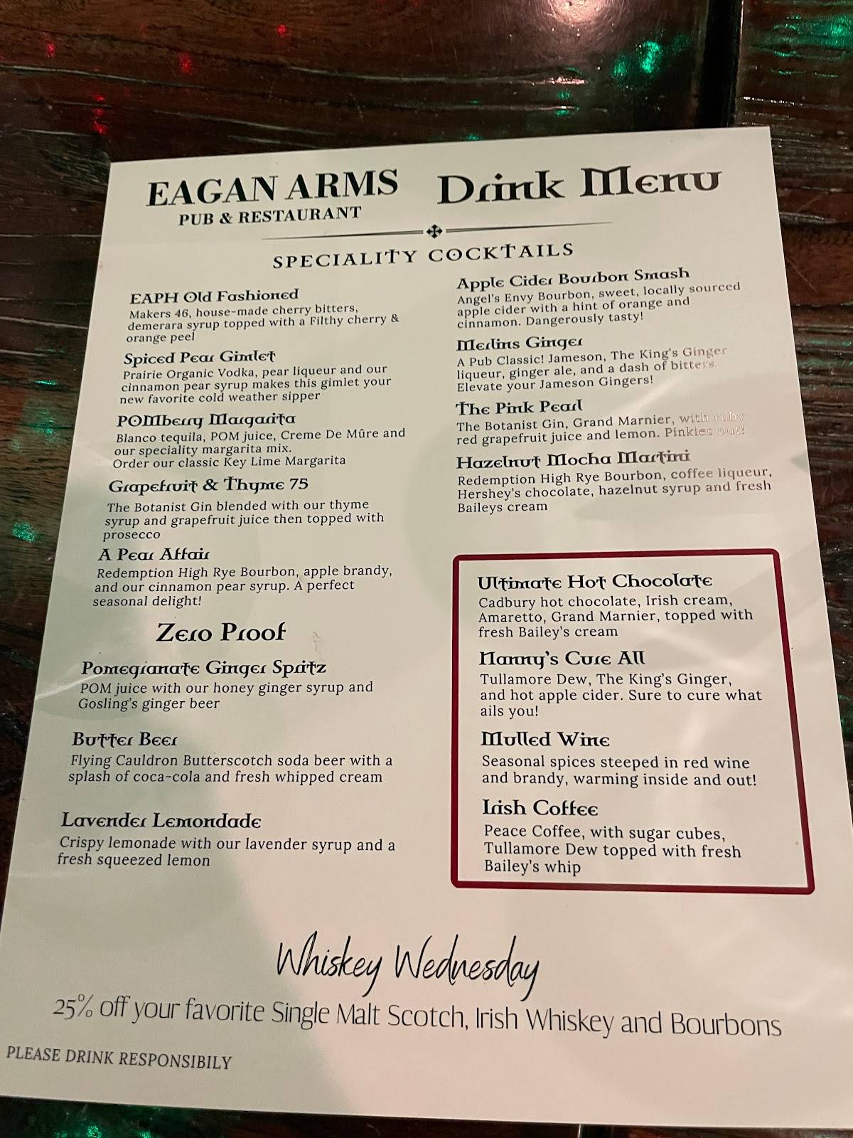 Menu at Eagan Arms Public House, Eagan