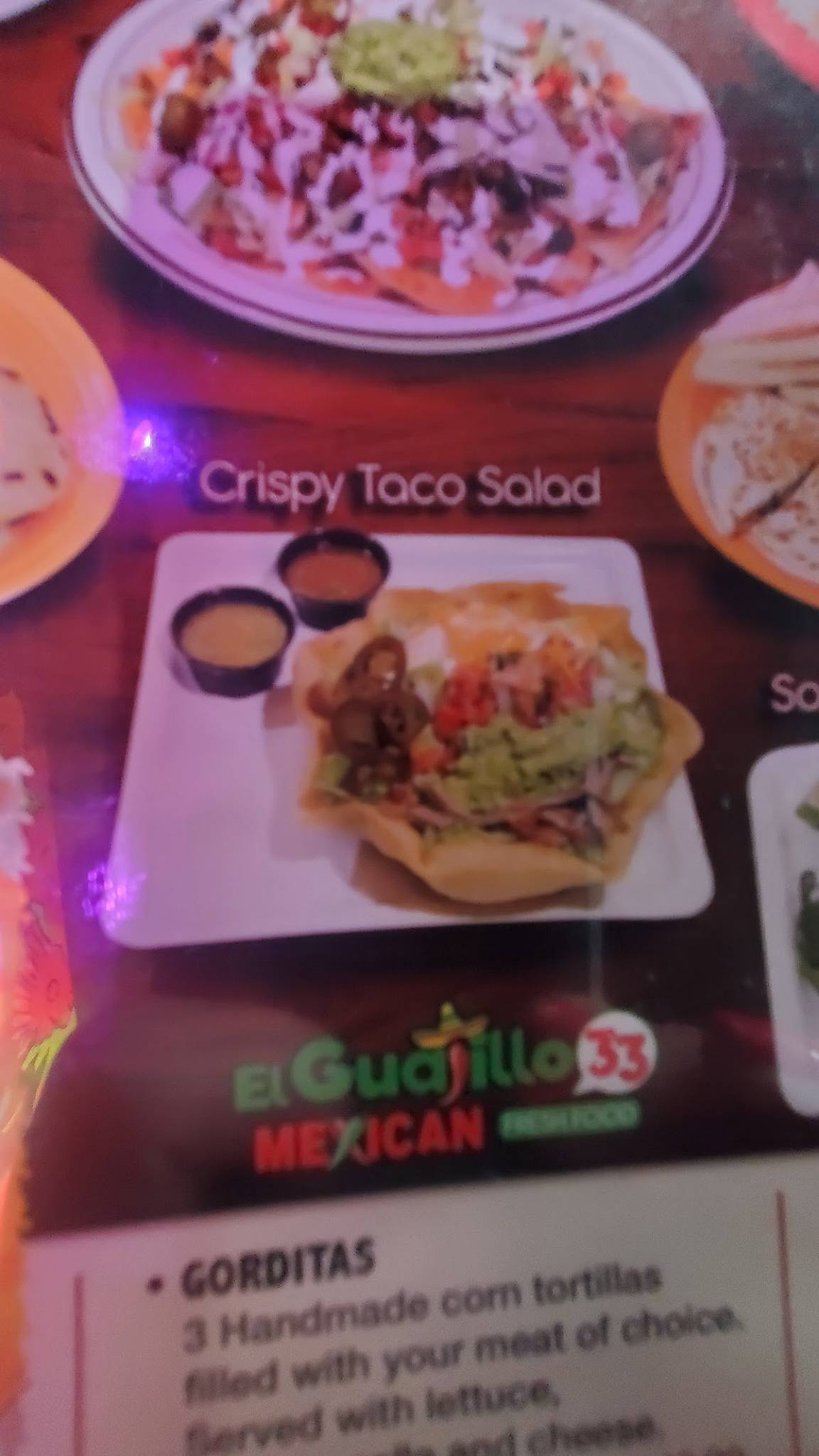 Menu at El Guajillo Mexican Restaurant, Hamilton Township