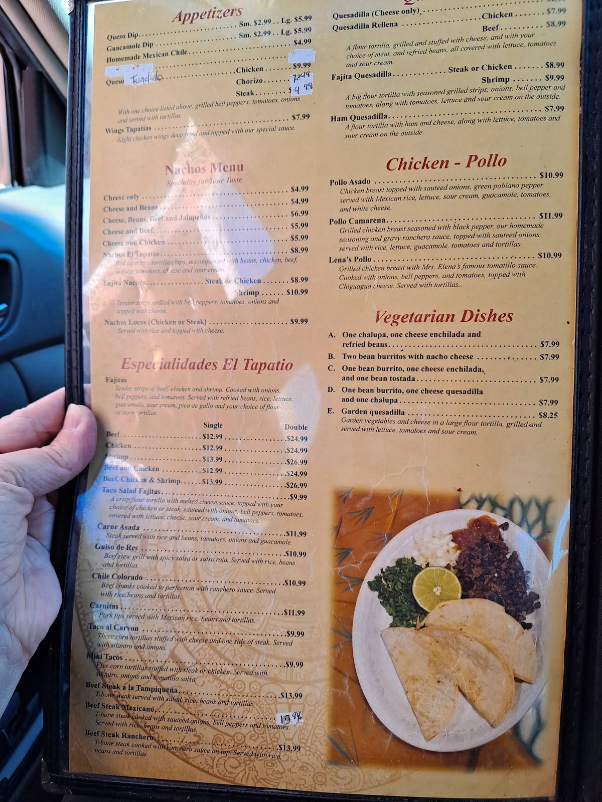 Menu at El Tapatio Tres Mexican Restaurant, Lake Charles