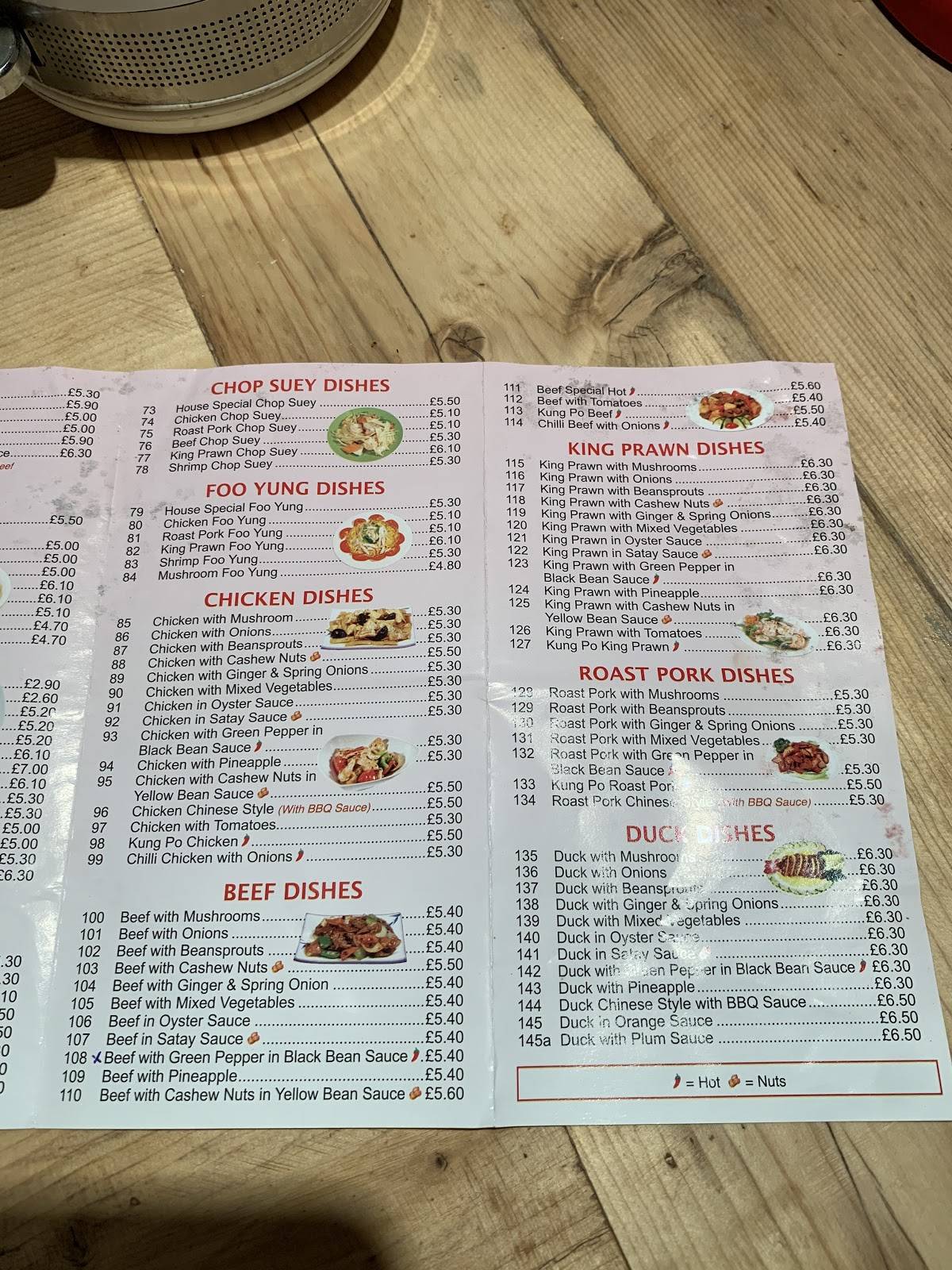 Menu at Wongs Fish Bar, Okehampton