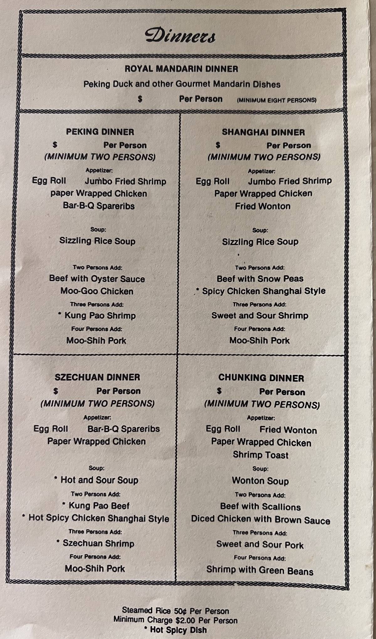 Menu at Great Castle Chinese Restaurant, Bakersfield