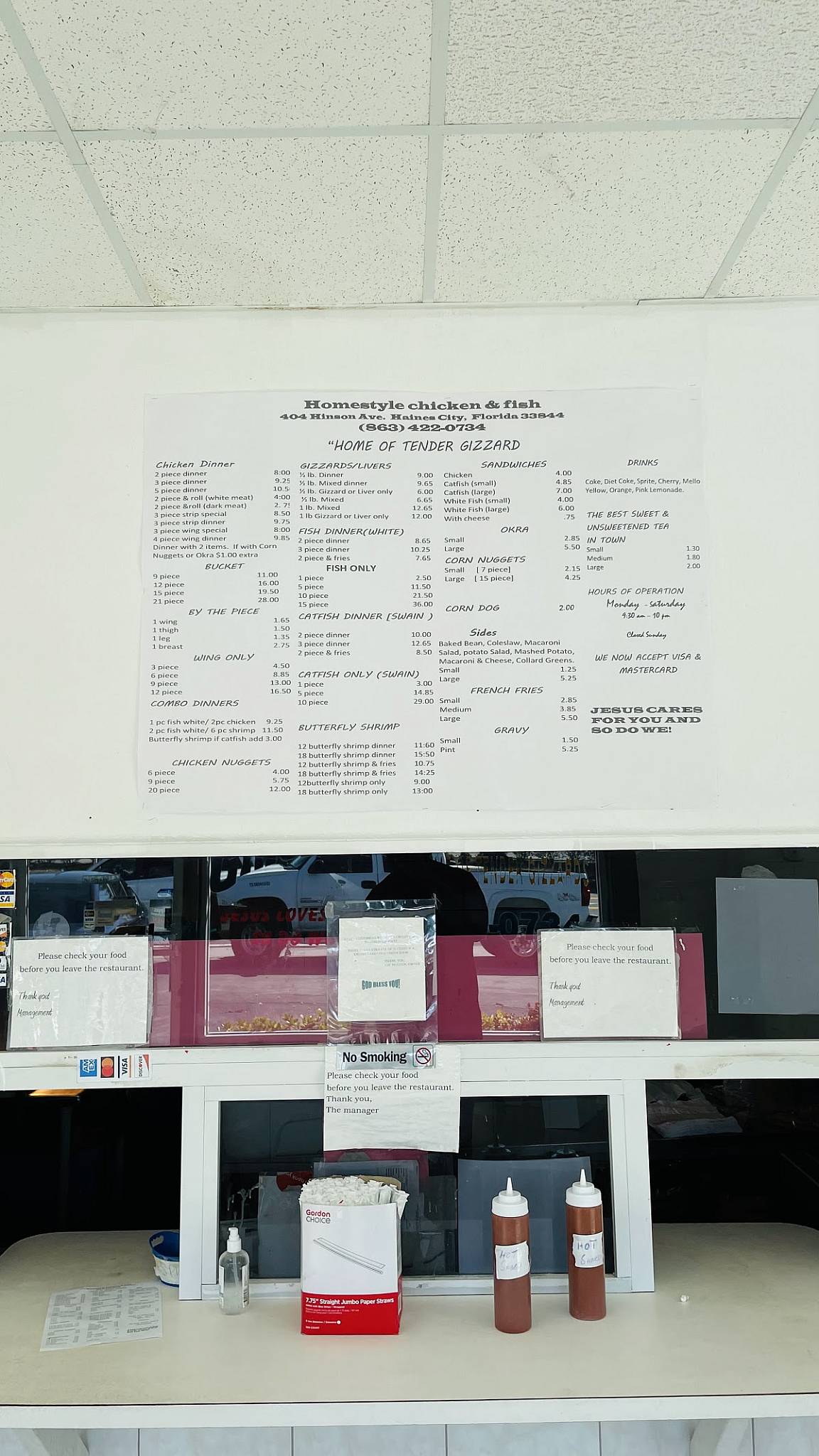 Menu at Homestyle Chicken N Fish restaurant, Haines City