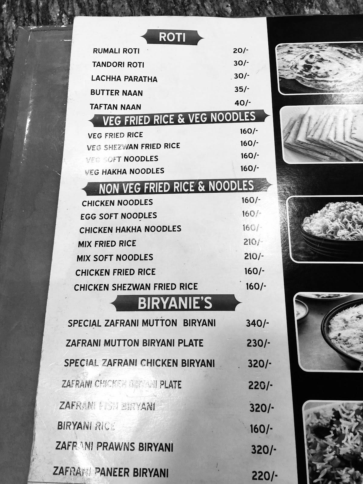 Menu at Pista House Santosh Nagar, Hyderabad