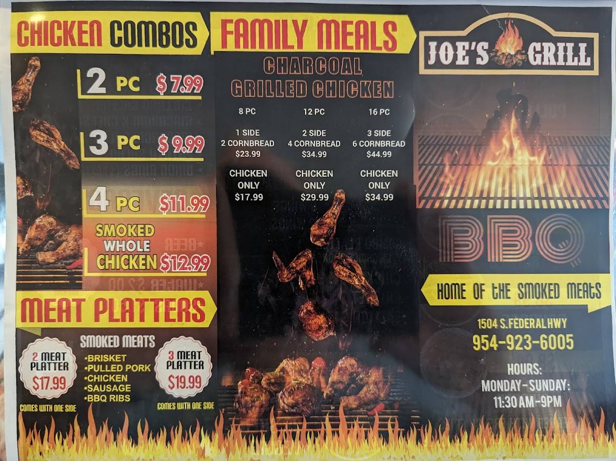 Menu at Joe's Grill & Bar, Dania Beach