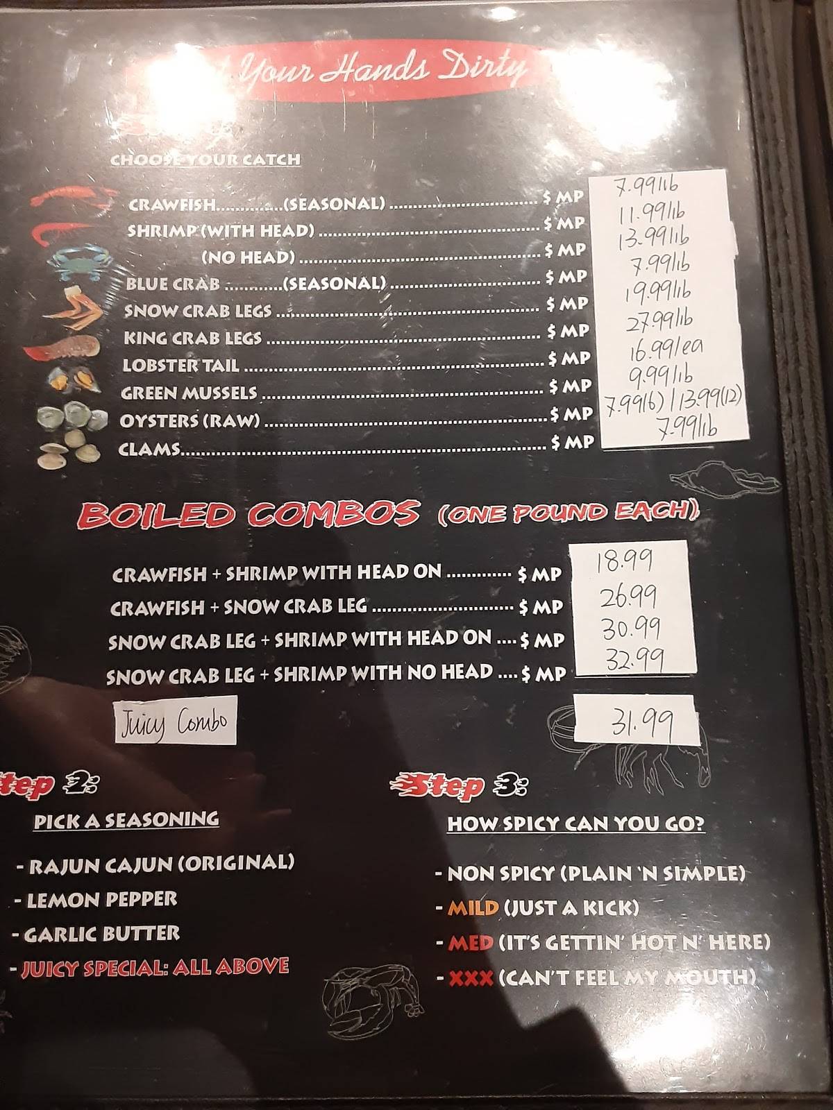 Menu at Juicy Crawfish & Seafood restaurant, College Station