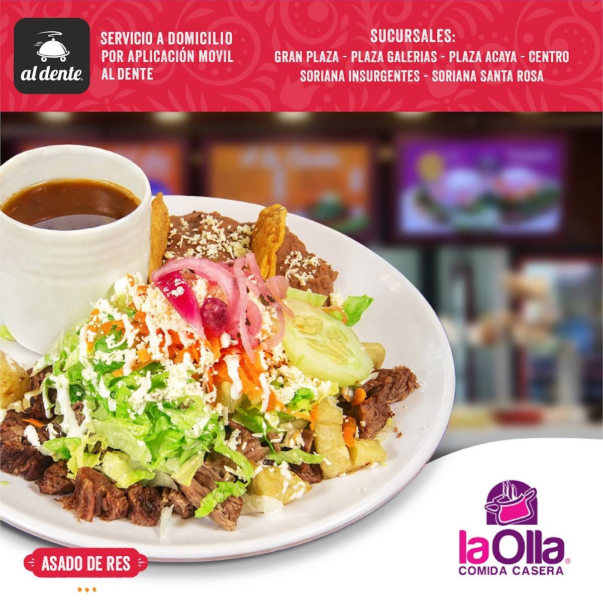 Carta del restaurante La Olla, Mazatlán, Plaza Senderos