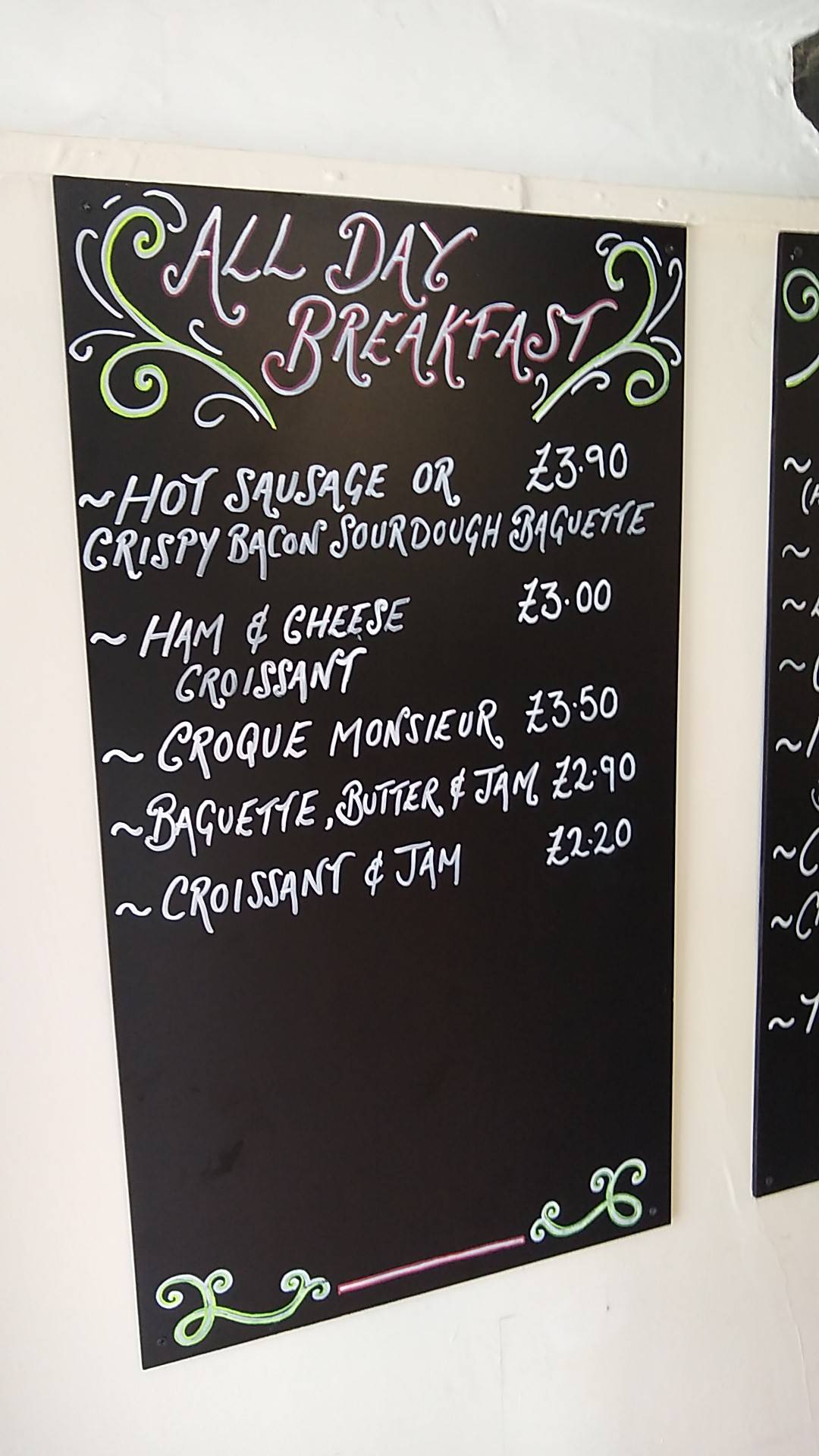 Menu at La Petite Boulangerie restaurant, Sutton