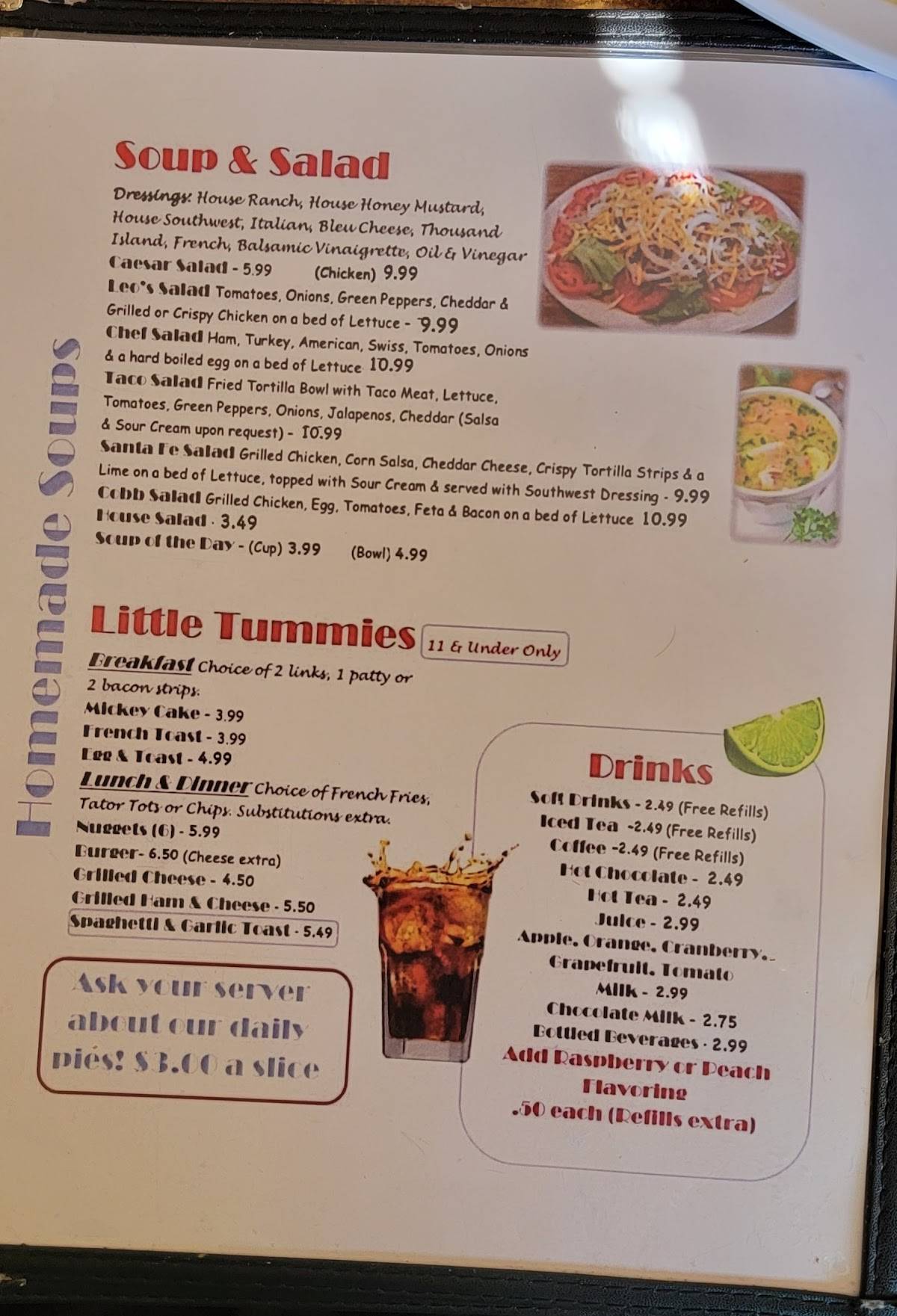 Menu at Leo's French Toast House restaurant, Alva
