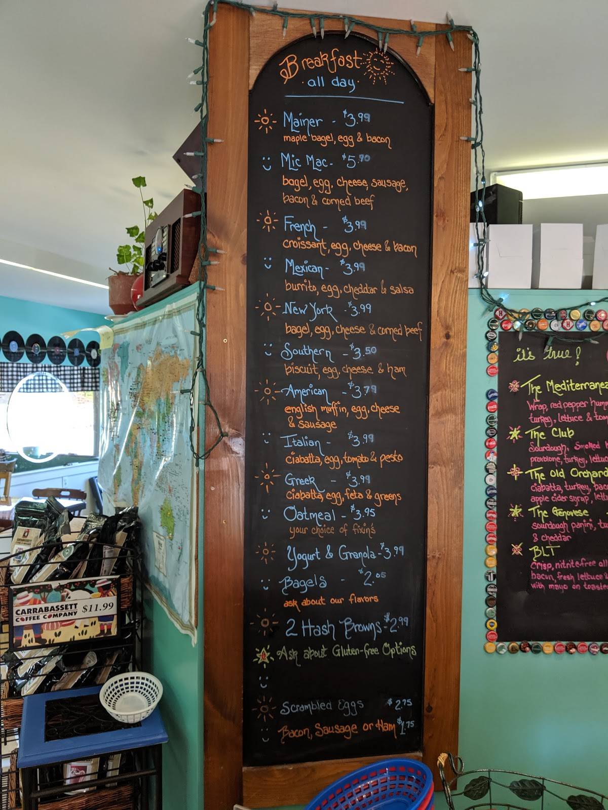 Menu at Snickerdoodles Coffee Shop cafe, Limington