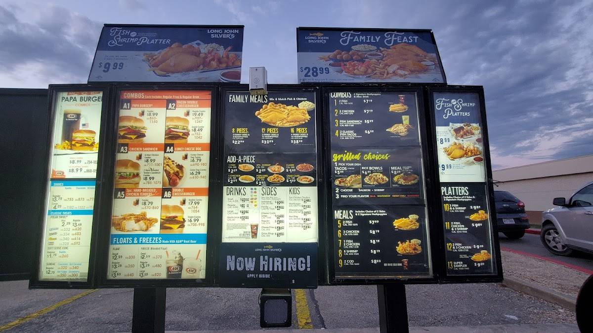 menu des argents de Long John