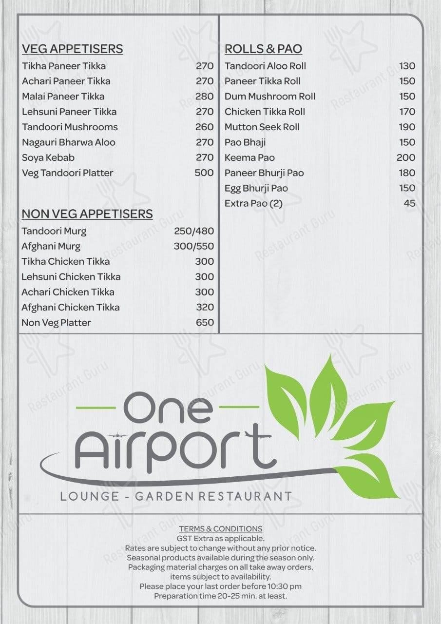 One Airport menu