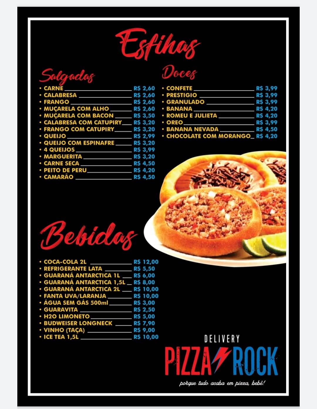 Menu em Pizza Rock restaurante, Nova Iguaçu, Av. Nilo Peçanha