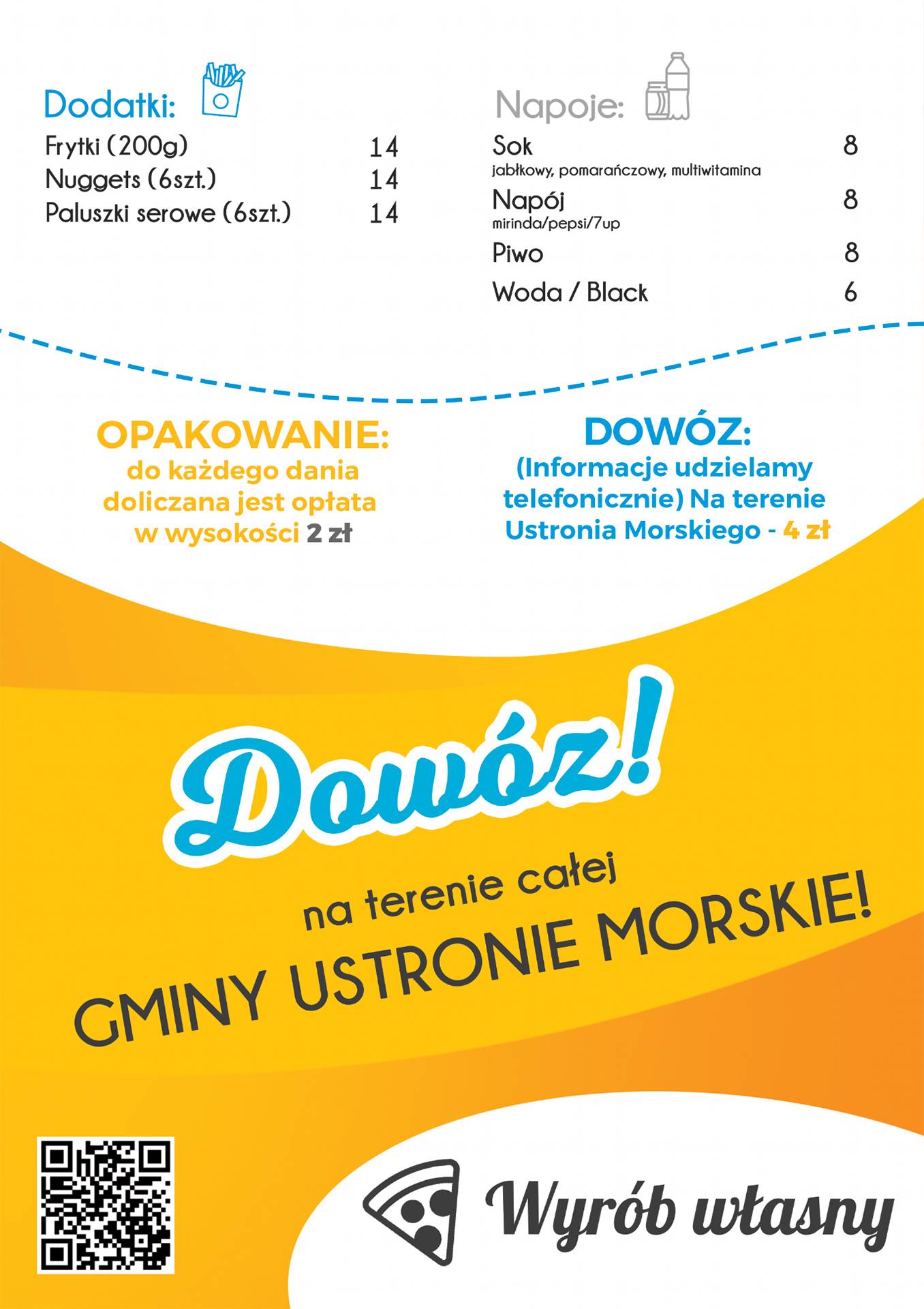 Menu at Pizza U Patrycji restaurant, Ustronie Morskie, Polna 3