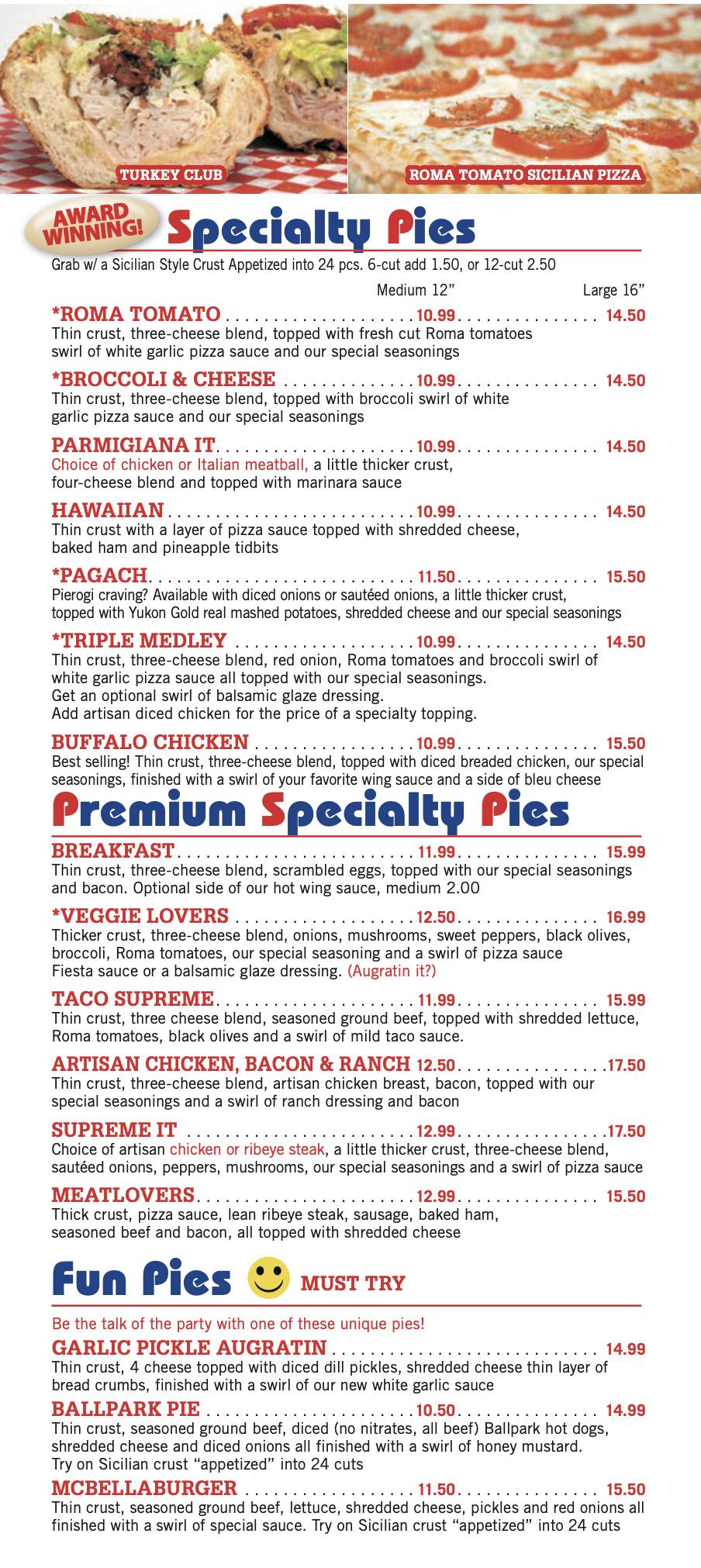 Menu at Pizza Bella Pittston/Jenkins TWP pizzeria, WilkesBarre