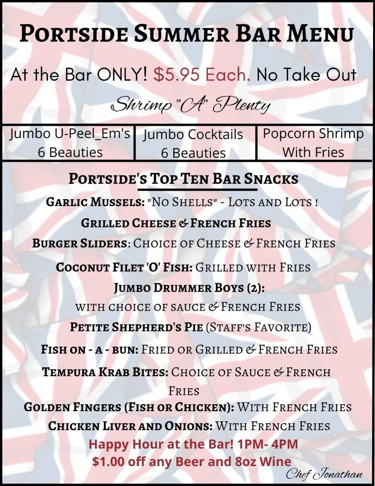 Menu at portside pub grille sebastian