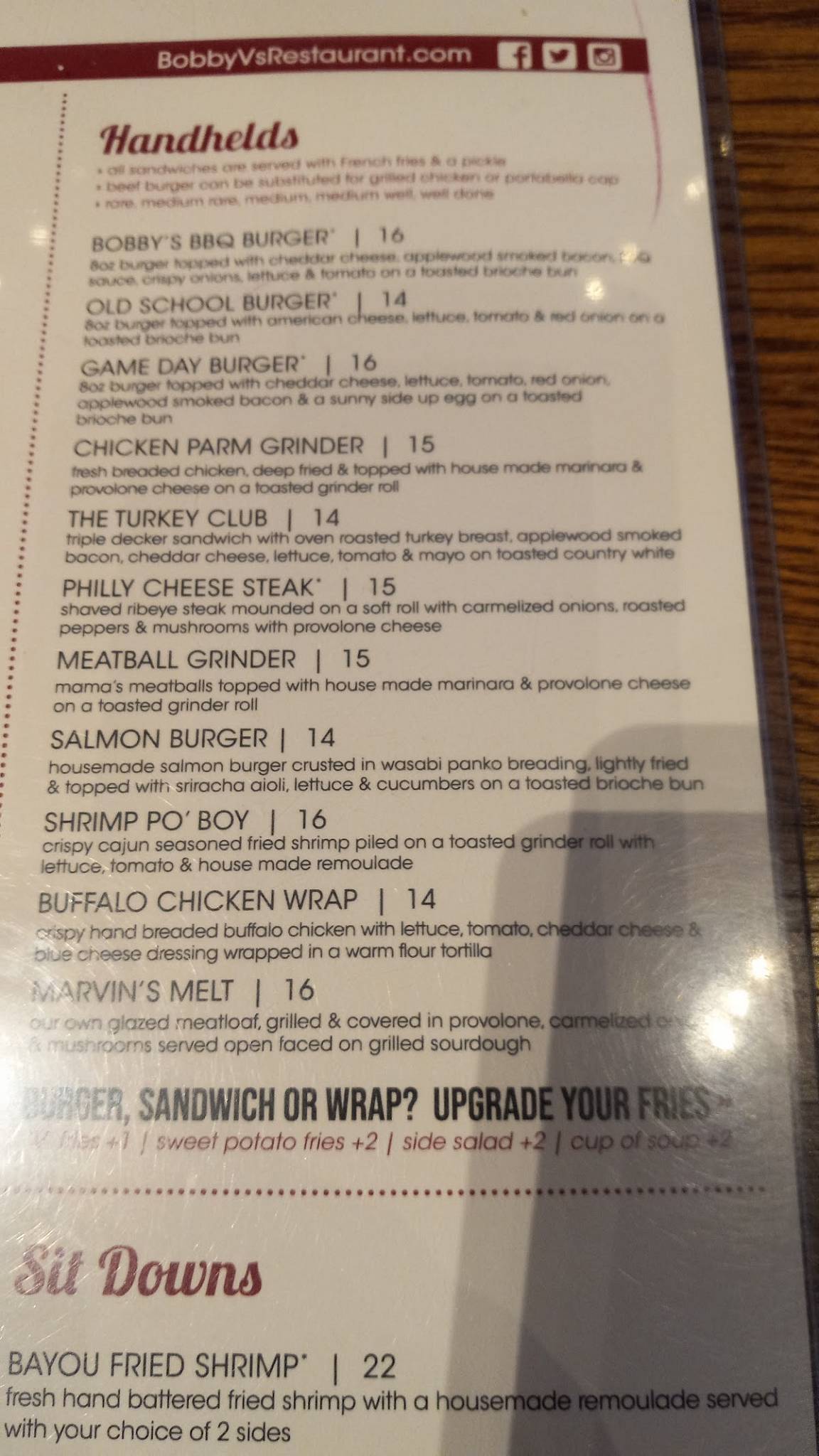 Menu at Bobby V's Restaurant and Sports Bar, Windsor Locks
