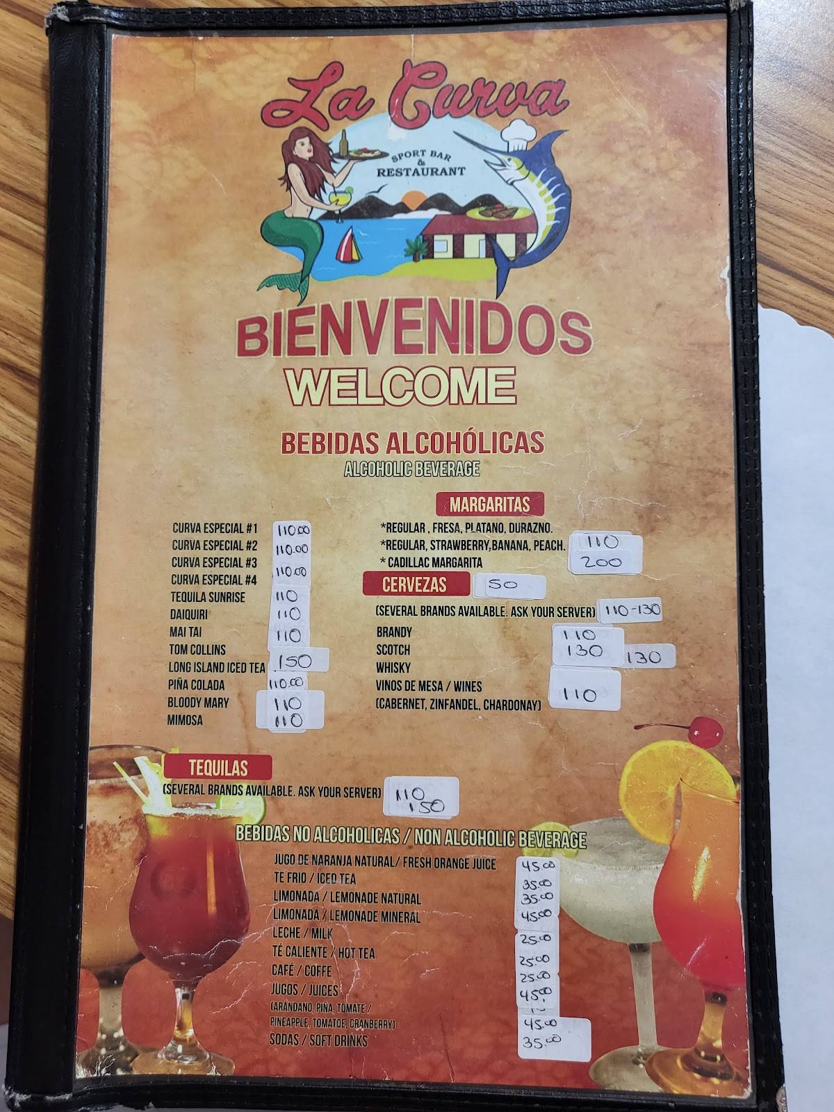 Menu at La Curva Restaurant & Sport Bar, Puerto Peñasco