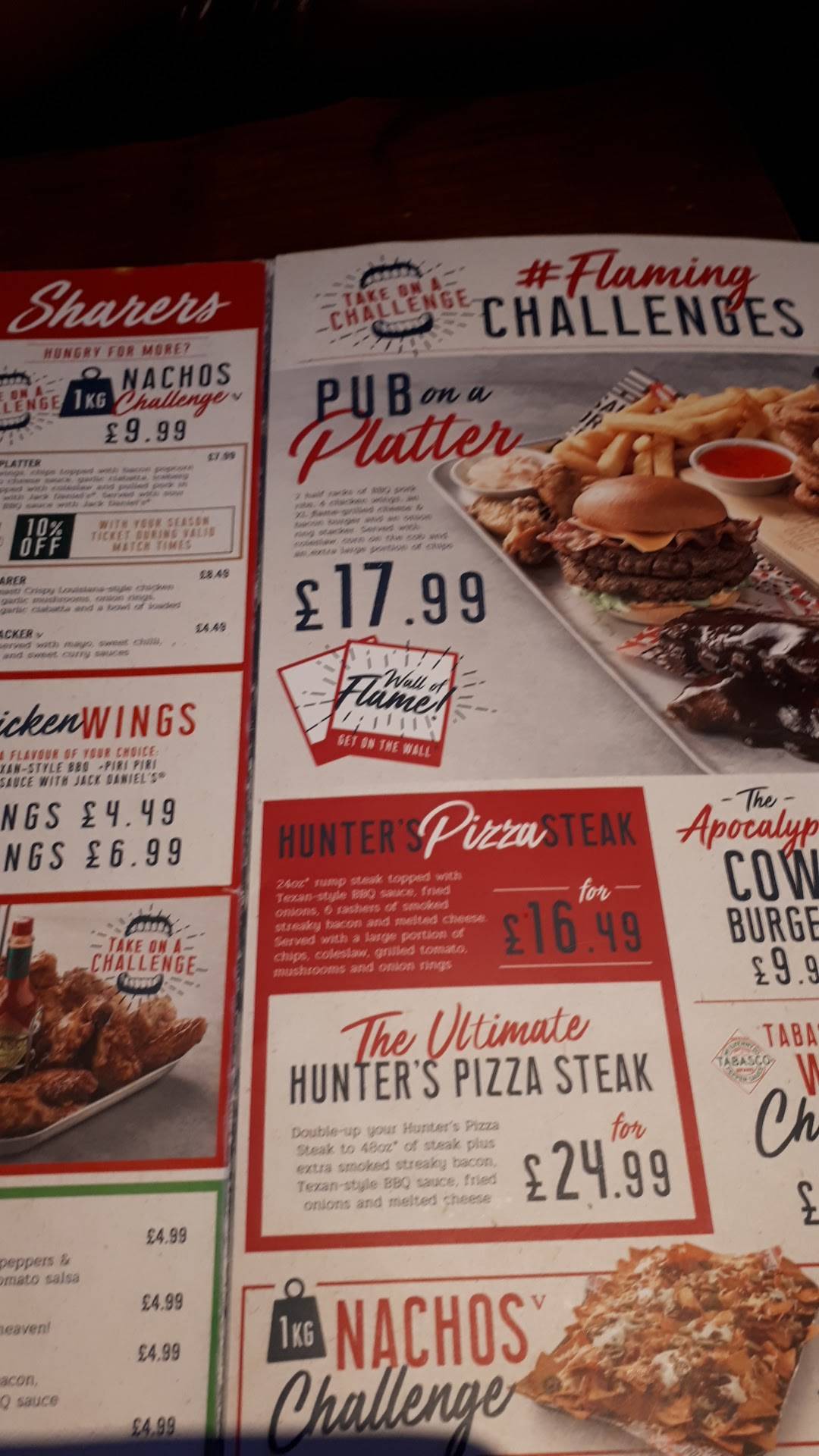 Menu at The Shovels pub & bar, Blackpool, 260 Common Edge Rd