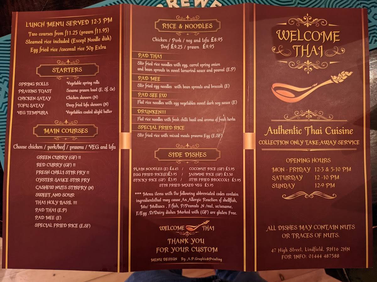 Menu at The Stand Up Inn Indigo Pub Company, Lindfield