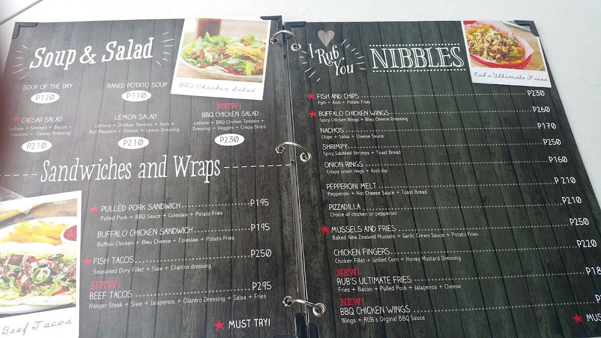 Menu at RUB Ribs & BBQ, Quezon City, 64 Sct. Rallos St