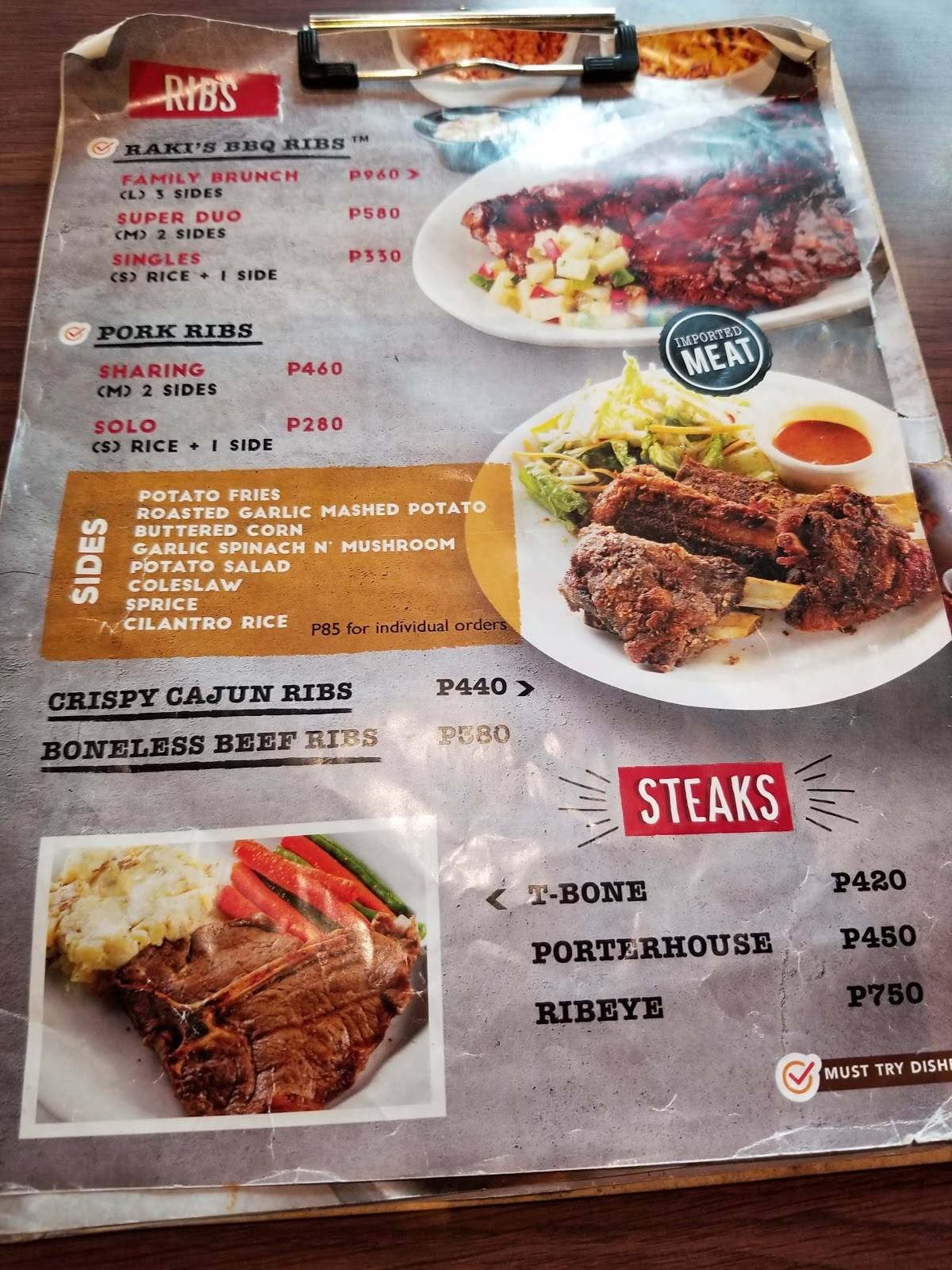 Menu at RUB Ribs & BBQ, Quezon City, 64 Sct. Rallos St