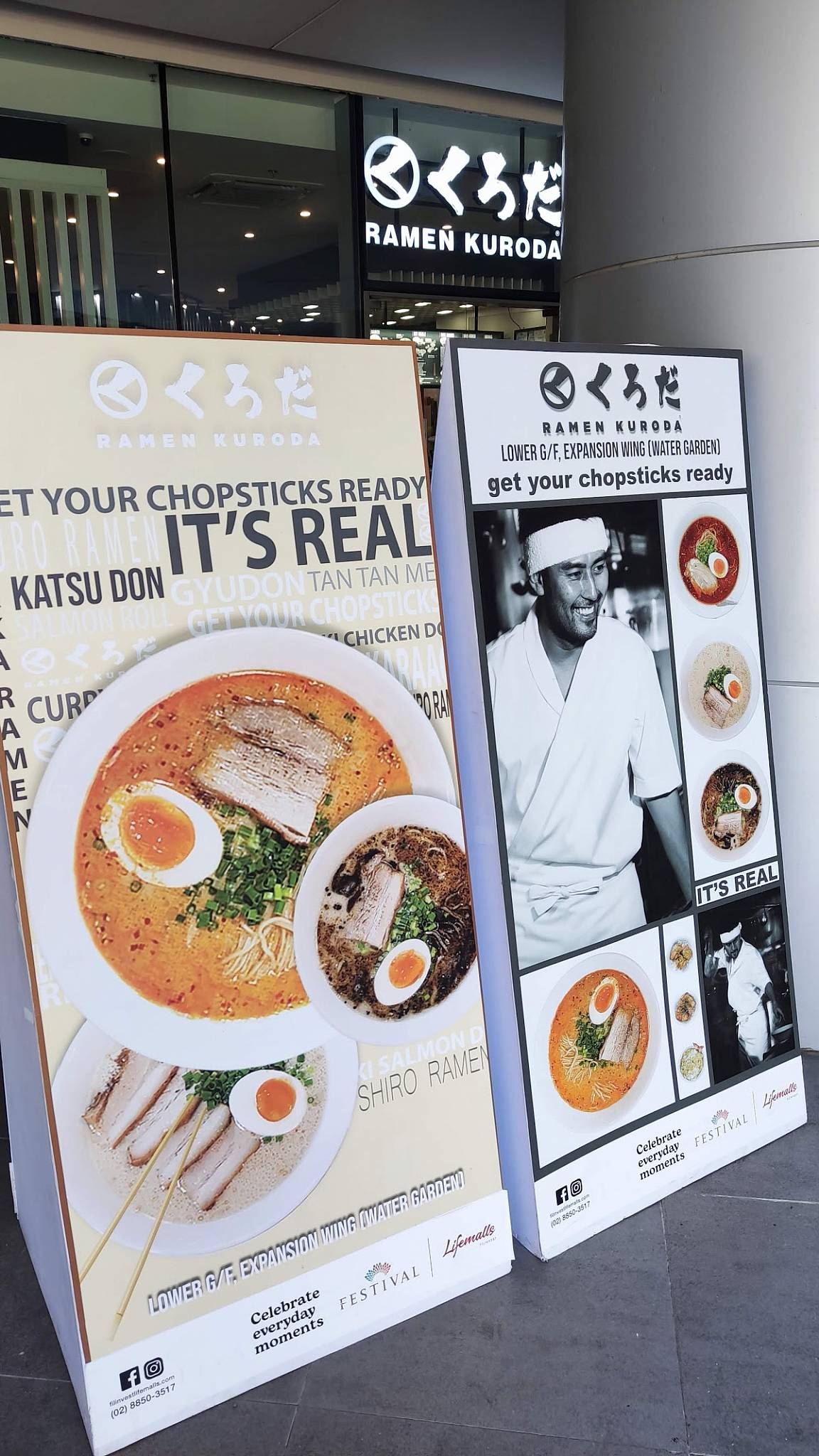 Menu at Ramen Kuroda Festival Mall restaurant, Muntinlupa