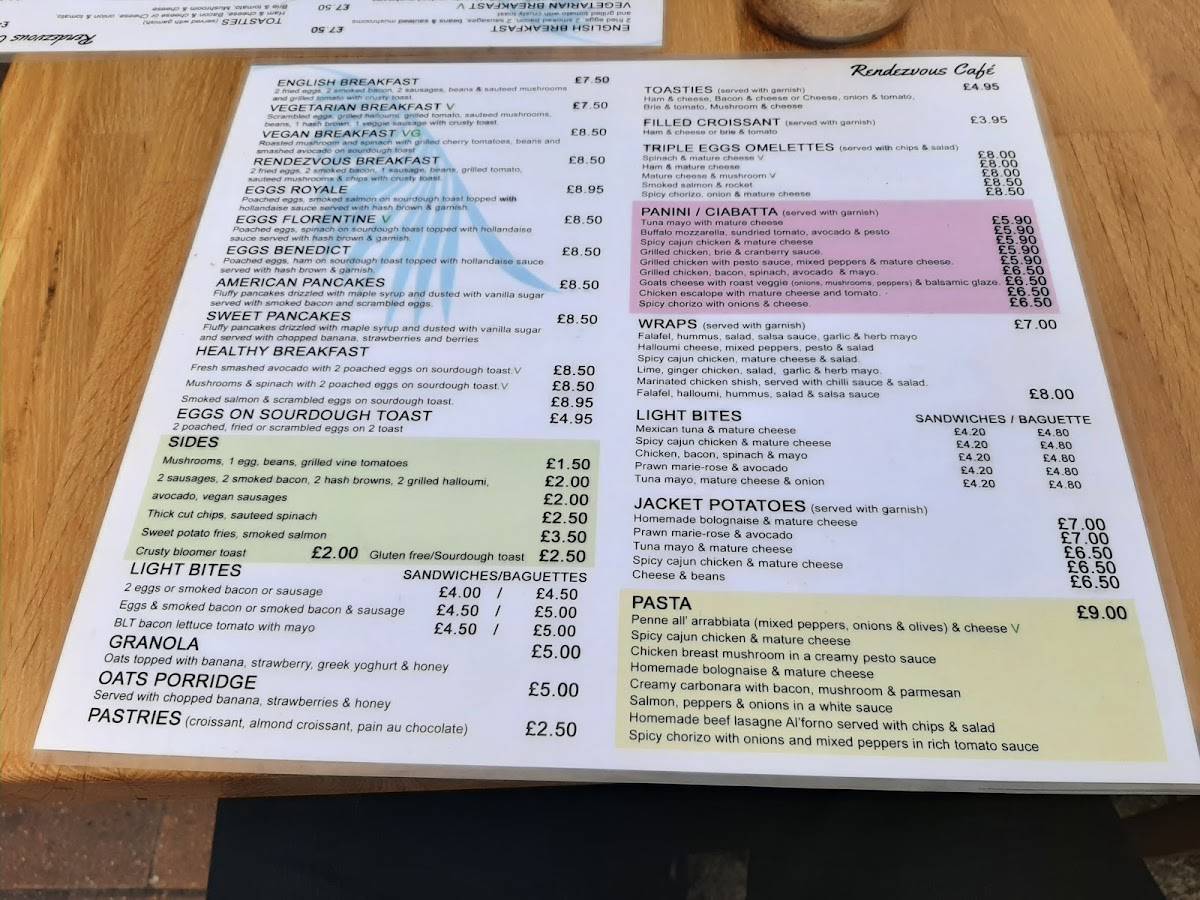 Menu At Rendezvous Caffe Cafe Beckenham