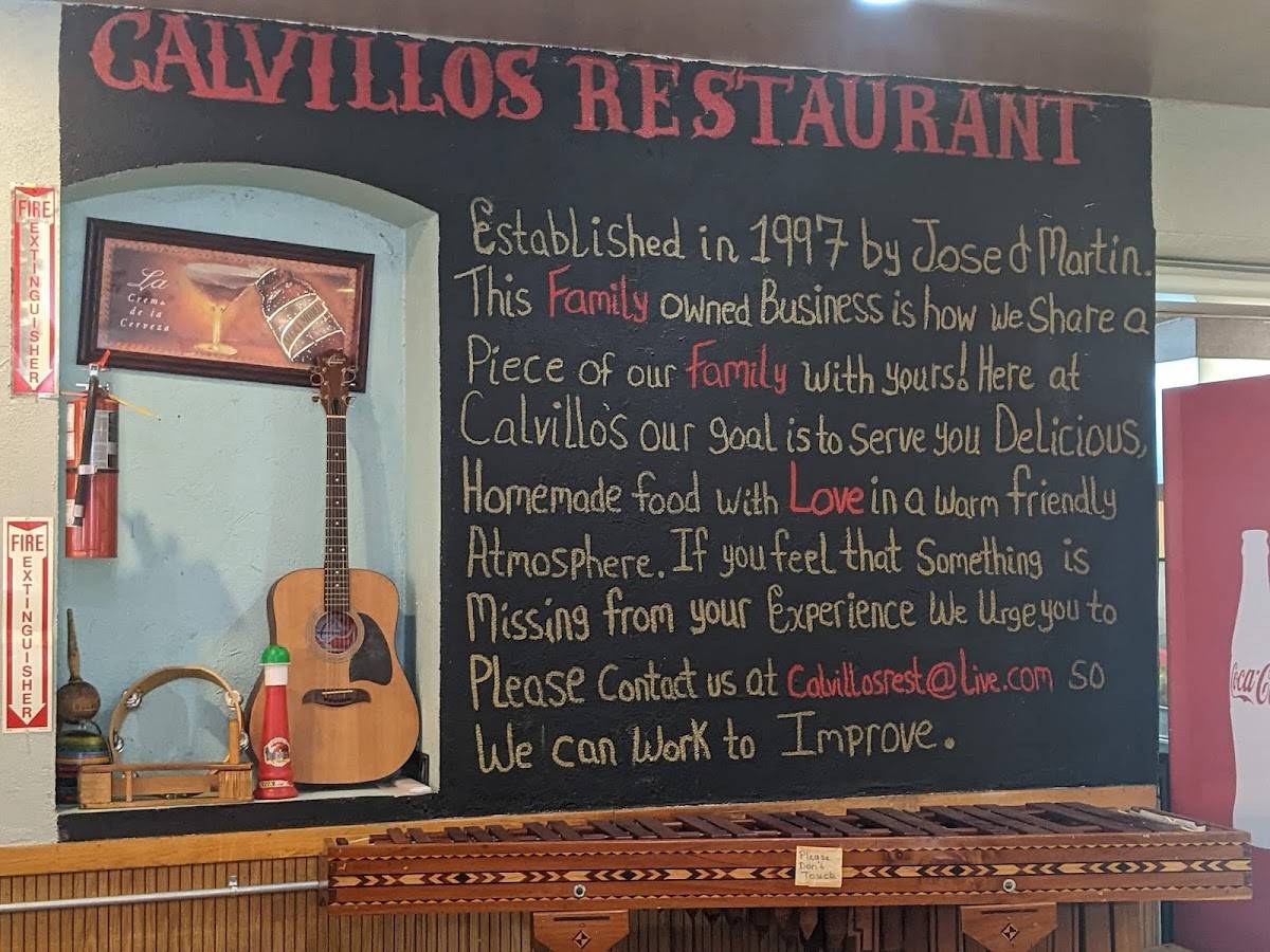 Menu at Calvillo's Mexican Restaurant, Alamosa