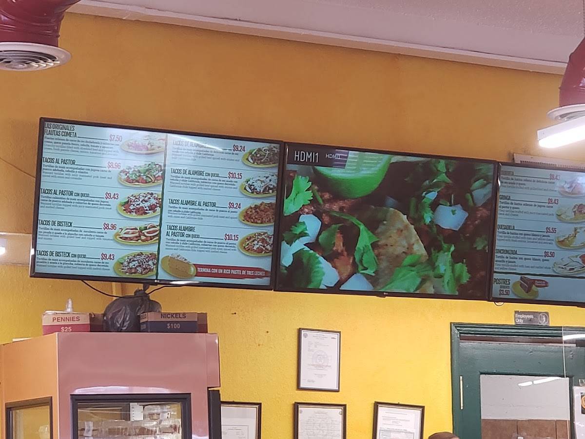 Menu at El Cometa restaurant, El Paso, Viscount Blvd