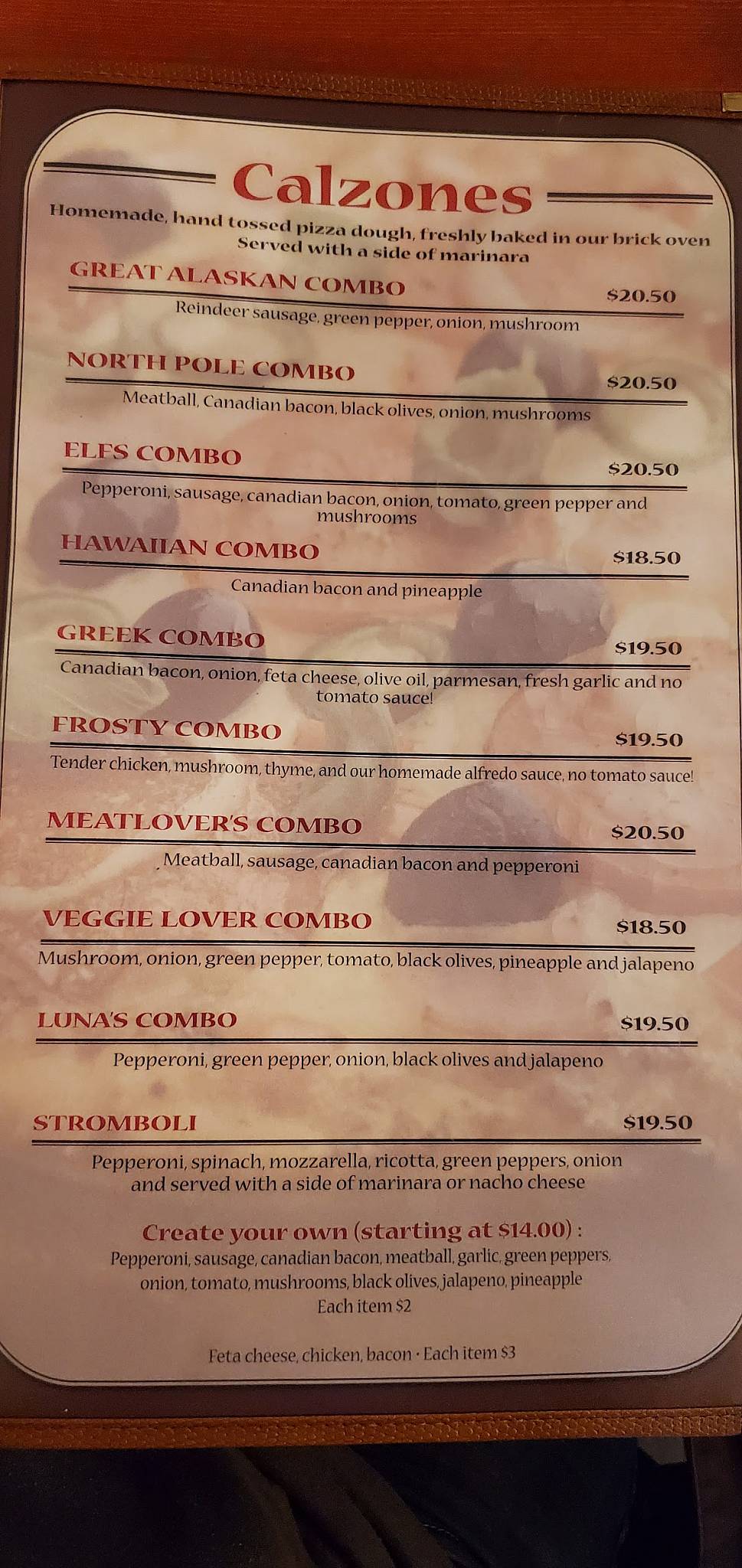 Menu at Elf's Den Restaurant & Lounge, North Pole